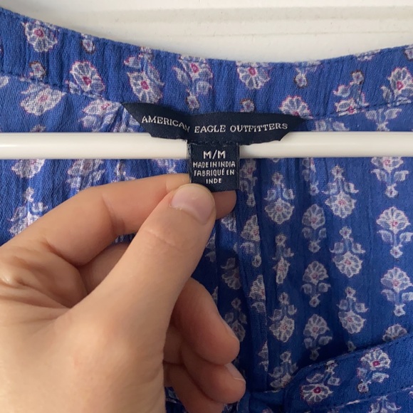American Eagle blue paisley blouse - Picture 5 of 7